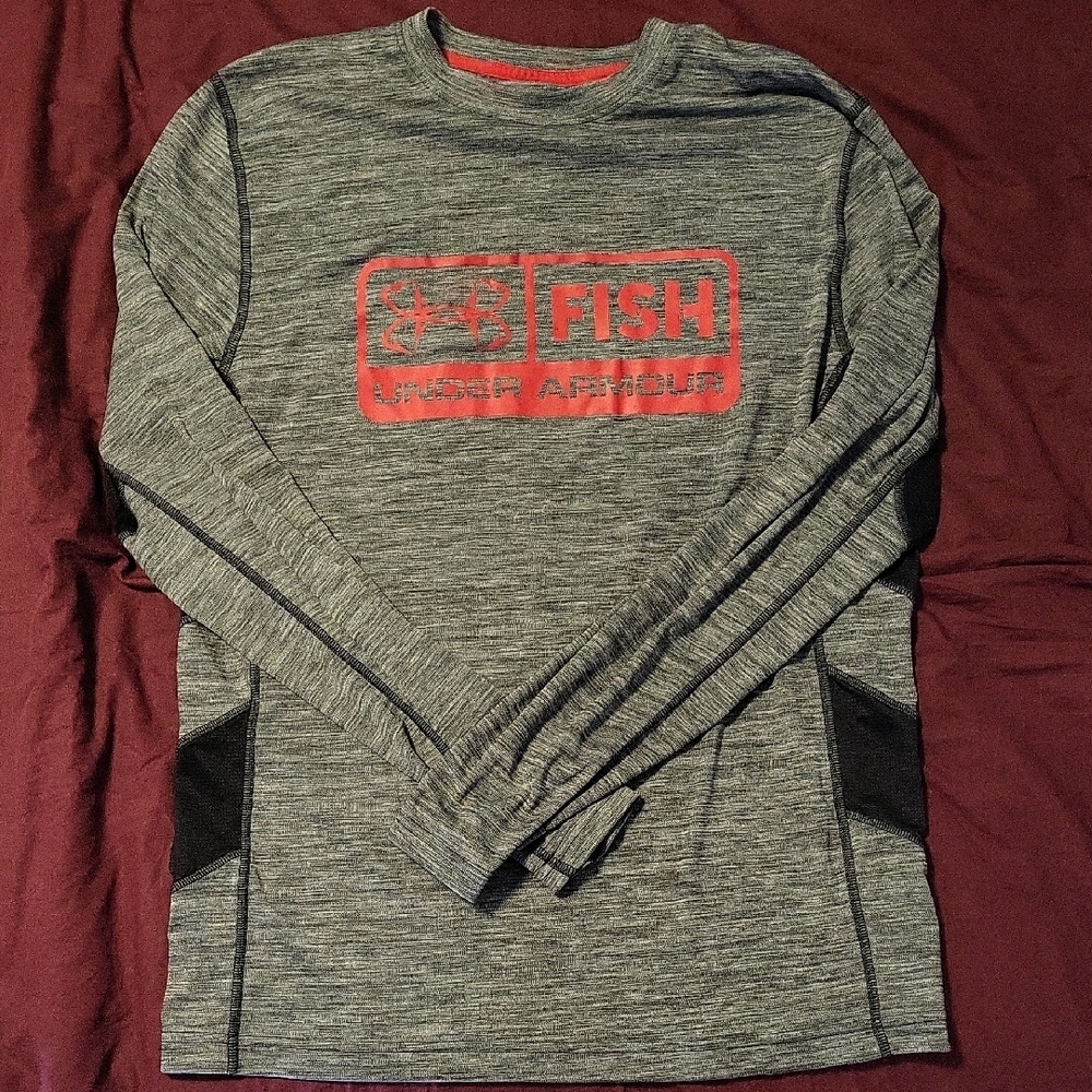 Under Armour Fishing Heather Gray Long Sleeve